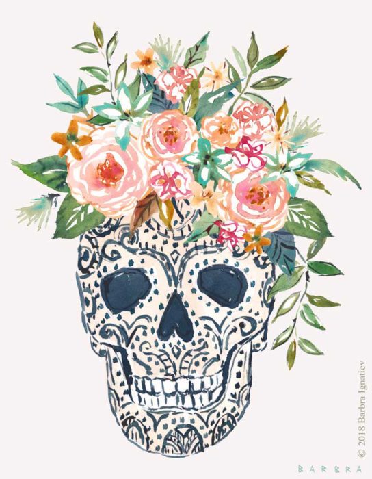 HONORA the Pretty Skull – BARBARIAN by Barbra Ignatiev | Bold colorful art